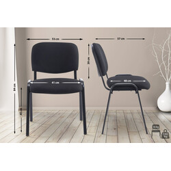 Stabelbar xl-stol med stofbetræk robust og komfortabel konferencestol