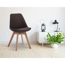 Borneo spisebordstol med polstret stofbetræk og birketræ ramme 120kg belastning