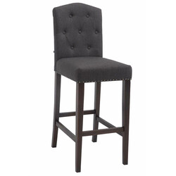 Louise kankainen baarijakkara stof barstol i gummitræ med høj rygstøtte