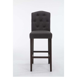 Louise kankainen baarijakkara stof barstol i gummitræ med høj rygstøtte