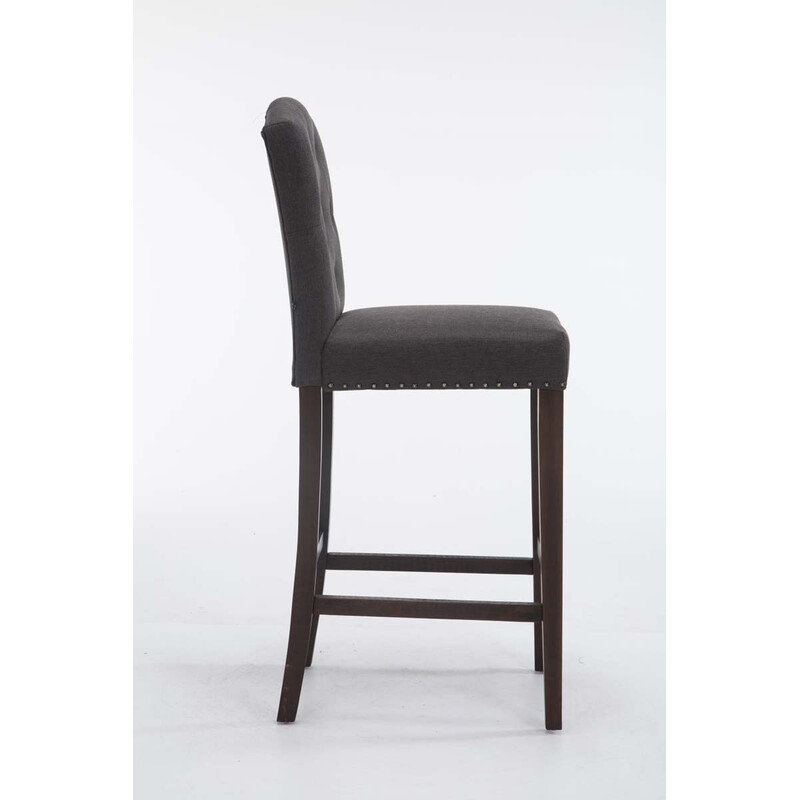 Louise kankainen baarijakkara stof barstol i gummitræ med høj rygstøtte