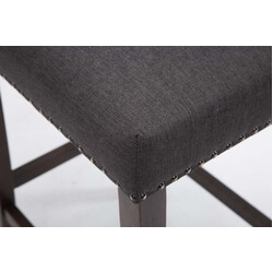 Louise kankainen baarijakkara stof barstol i gummitræ med høj rygstøtte