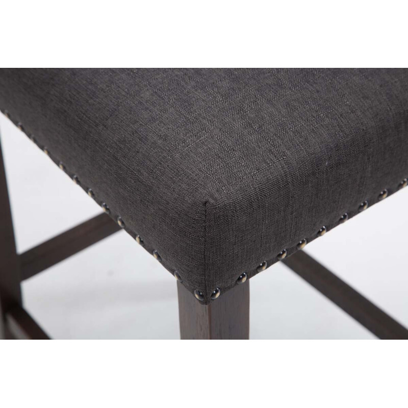 Louise kankainen baarijakkara stof barstol i gummitræ med høj rygstøtte