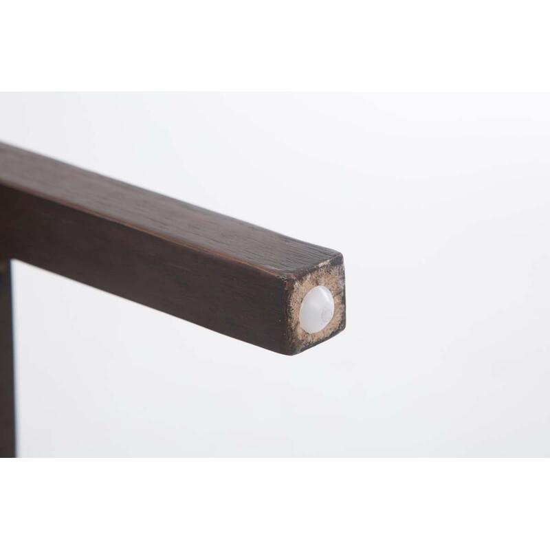 Louise kankainen baarijakkara stof barstol i gummitræ med høj rygstøtte