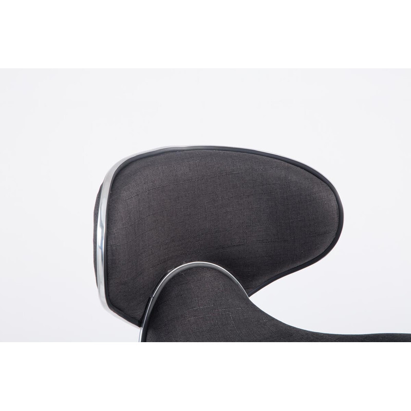 Justerbar barstol med rygstøtte fodstøtte og gasdrevet metalramme