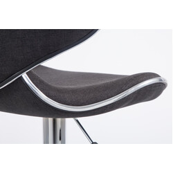 Justerbar barstol med rygstøtte fodstøtte og gasdrevet metalramme