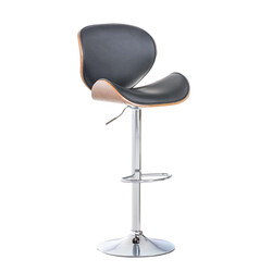 Stilfuld højdejusterbar barstol med kunstlæder kromben og 360° drejbart sæde