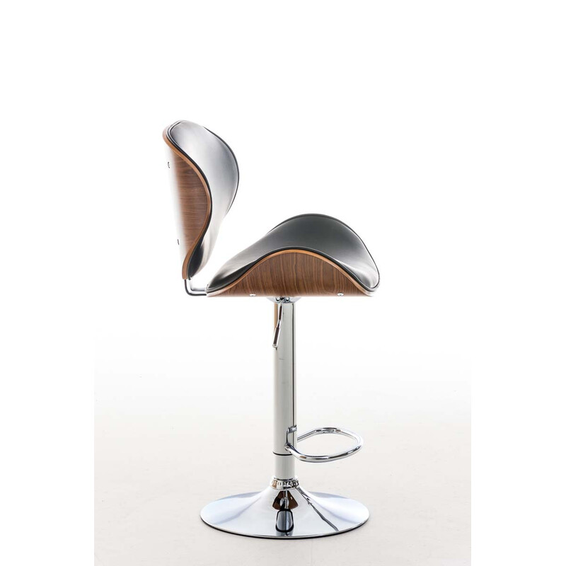 Stilfuld højdejusterbar barstol med kunstlæder kromben og 360° drejbart sæde