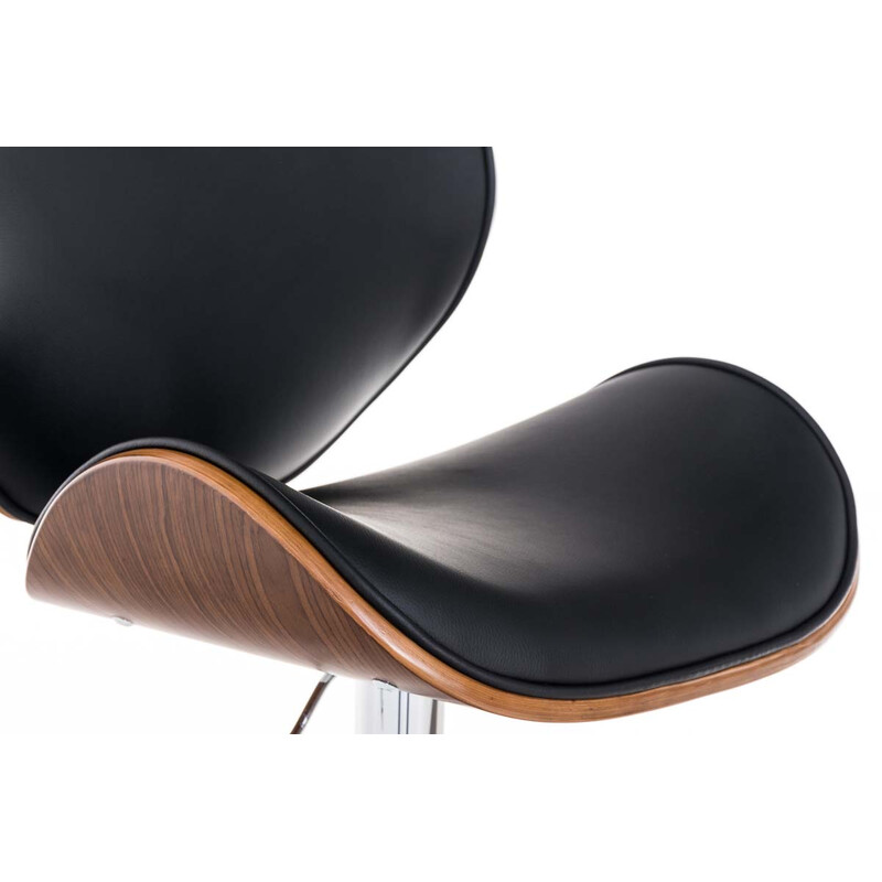 Stilfuld højdejusterbar barstol med kunstlæder kromben og 360° drejbart sæde