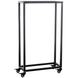 Elegant hjulbaseret brændeholder til pejs i rustfrit stål flere størrelser