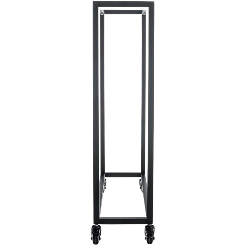 Elegant hjulbaseret brændeholder til pejs i rustfrit stål flere størrelser