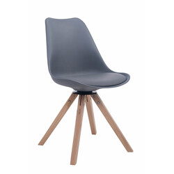 Elegant roterende besøgsstol med firebenet træfod og kunstlædersæde