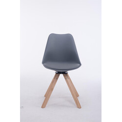 Elegant roterende besøgsstol med firebenet træfod og kunstlædersæde