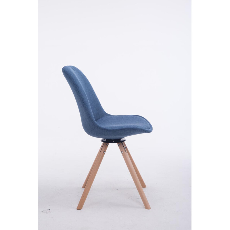 Troyes gæstestol roterende firebenet træfod med stofbetræk