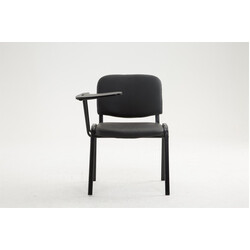 Ken-stol med sammenklappeligt bord sort metalramme polstret sæde