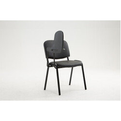 Ken-stol med sammenklappeligt bord sort metalramme polstret sæde