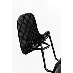 Ken-stol med sammenklappeligt bord sort metalramme polstret sæde