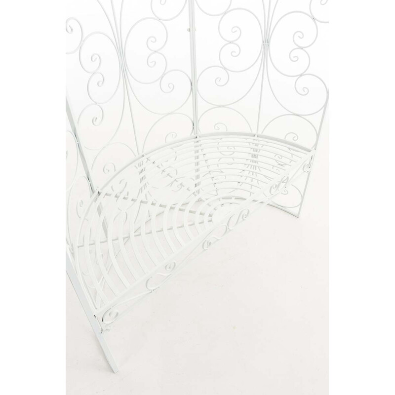 Halvpavillon i jern med bænk pulverlakeret til klatreplanter