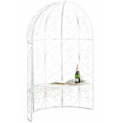 Halvpavillon i jern med bænk pulverlakeret til klatreplanter