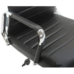 Ergonomisk kontorstol i kunstlæder med justerbar højde rullemekanisme og metalramme