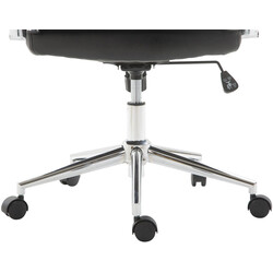 Ergonomisk kontorstol i kunstlæder med justerbar højde rullemekanisme og metalramme