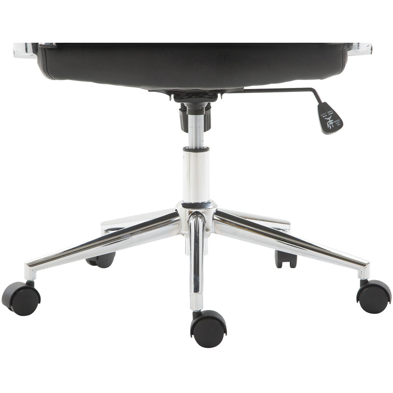 Ergonomisk kontorstol i kunstlæder med justerbar højde rullemekanisme og metalramme