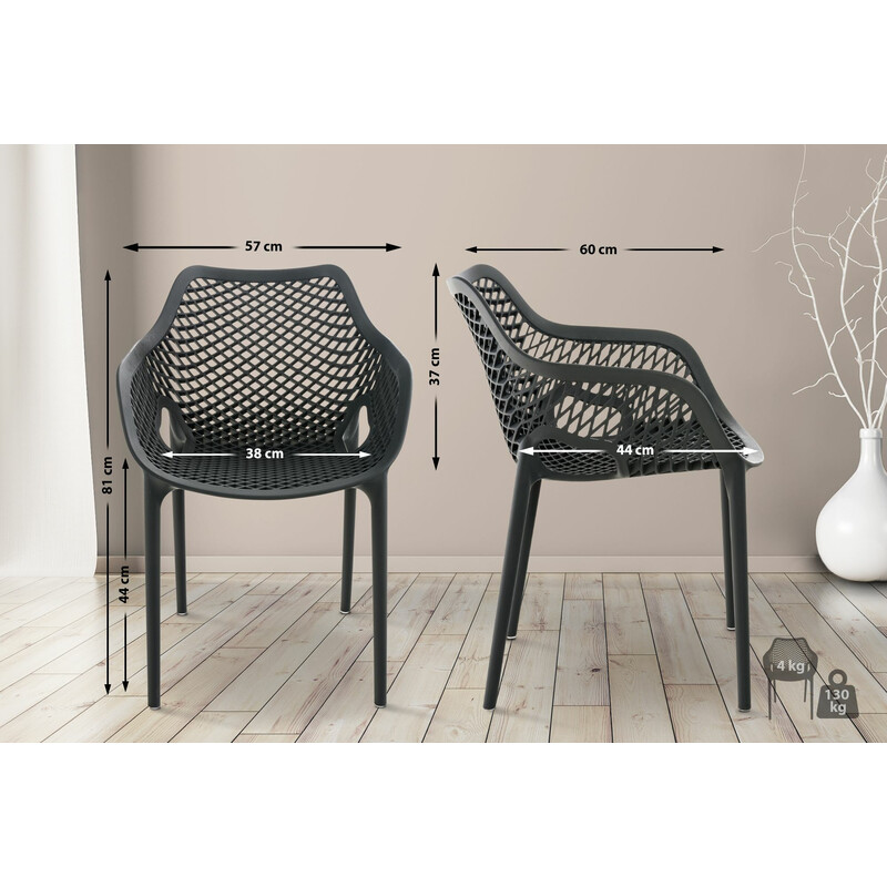 Air XL sammenklappelig stol med ergonomisk ryg UV‑bestandig stabelbar