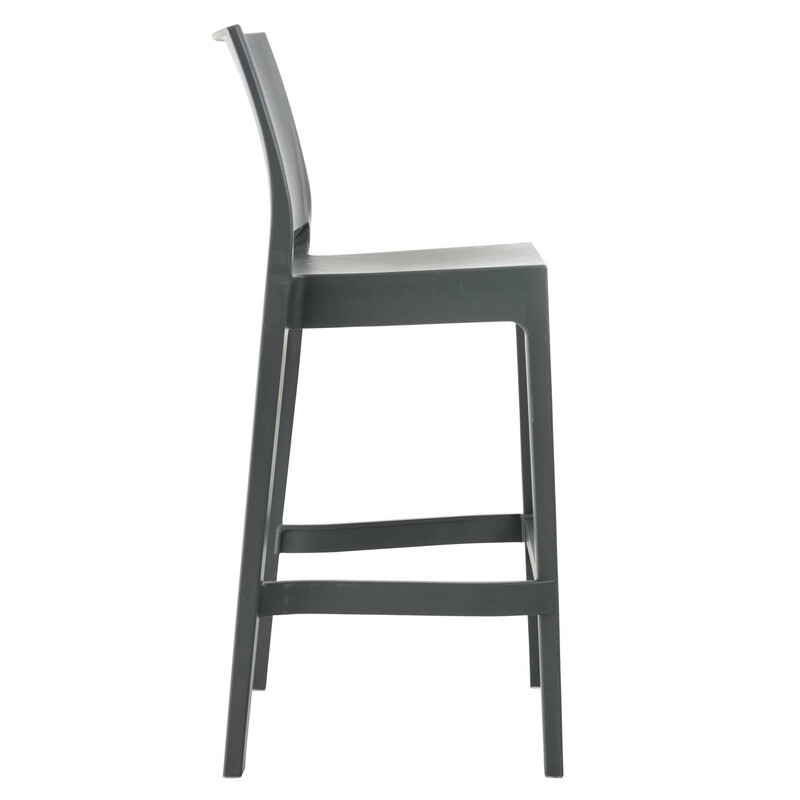 Maya barstol med høj ryg stabelbar udendørs 75 cm sædehøjde