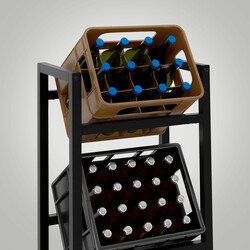 Elegant opbevaringsstativ til drikkekasser i rustfrit stål 2‑6 kasser