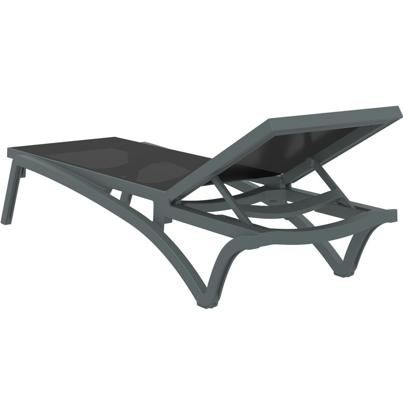 Pacific justerbar solstol med skjulte hjul UV‑bestandig komfortabel