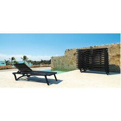 Pacific justerbar solstol med skjulte hjul UV‑bestandig komfortabel