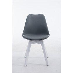 Elegant besøgsstol med kunstlæder plast og træben 84 cm