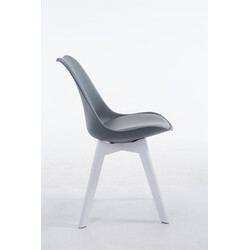 Elegant besøgsstol med kunstlæder plast og træben 84 cm