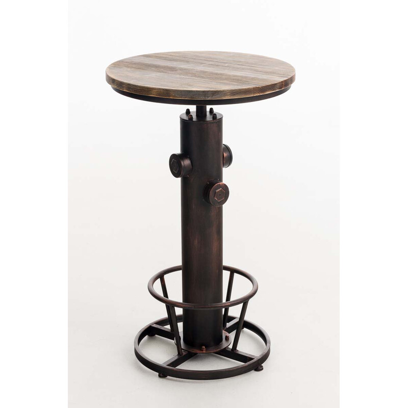 Ruhr-seisomapöytä industrielt højdejusterbart ståbord med fyrretræsplade pulvermalet metalramme