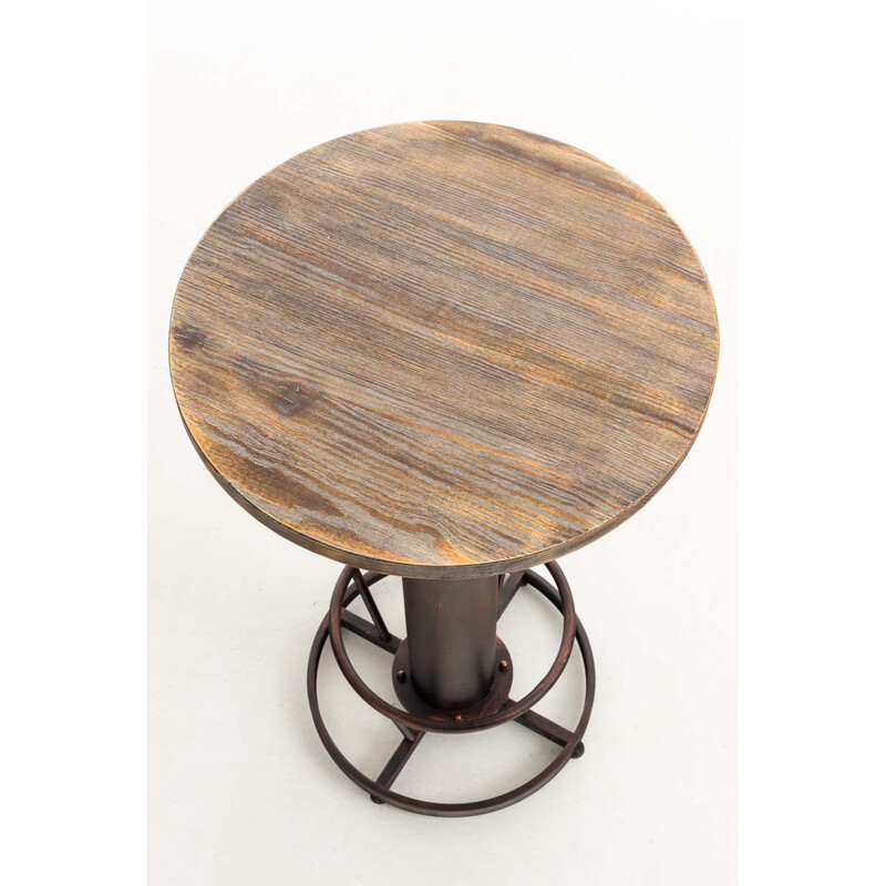 Ruhr-seisomapöytä industrielt højdejusterbart ståbord med fyrretræsplade pulvermalet metalramme