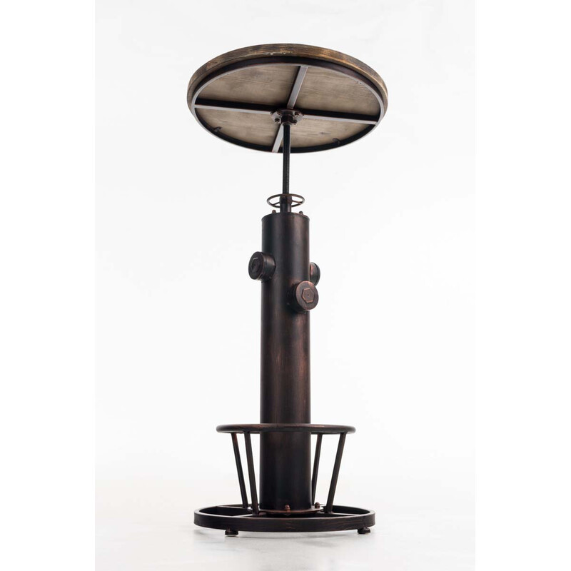 Ruhr-seisomapöytä industrielt højdejusterbart ståbord med fyrretræsplade pulvermalet metalramme