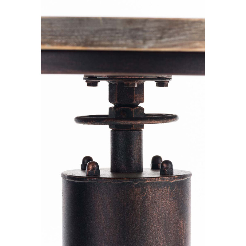 Ruhr-seisomapöytä industrielt højdejusterbart ståbord med fyrretræsplade pulvermalet metalramme