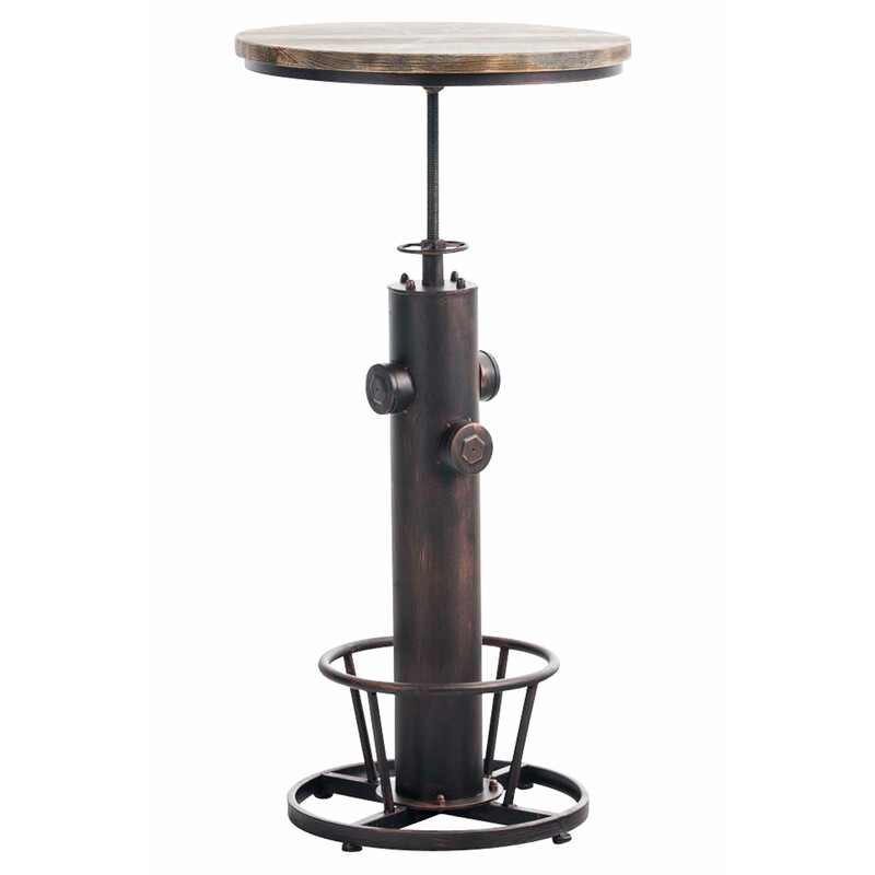 Ruhr-seisomapöytä industrielt højdejusterbart ståbord med fyrretræsplade pulvermalet metalramme