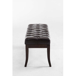 Stilfuld Chesterfield bænk med kunstlæder polstring tre bredder