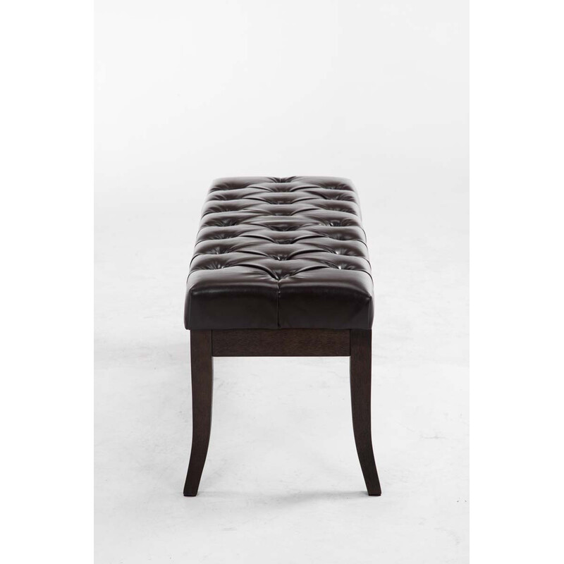 Stilfuld Chesterfield bænk med kunstlæder polstring tre bredder