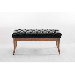 Stilfuld chesterfield bænk i kunstlæder 3 størrelser 100-150 cm