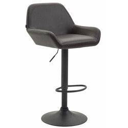 Moderne justerbar barstol i kunstlæder med gasløft og fodstøtte