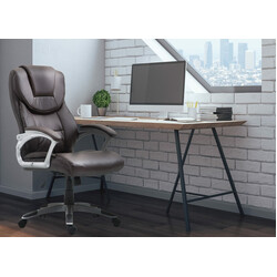 Ergonomisk kontorstol i kunstlæder med vippefunktion justerbar højde og 360° drejning