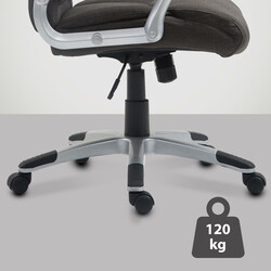 Ergonomisk kontorstol med vipemekanisme, højdejustering, 360° rotation og stof