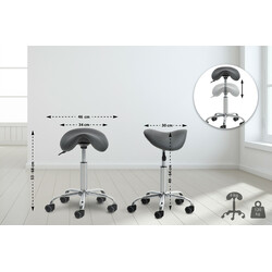 Ergonomisk sadelstol på hjul med justerbar højde til arbejde og hjem