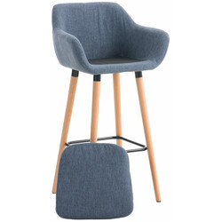 Grant moderne stofbetrukket barstol med fyrretræs firepunkts ben