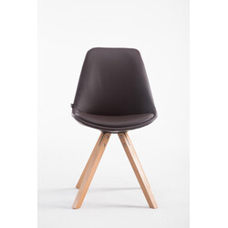 Elegant firebenet besøgsstol polstret i træ med kunstlæder