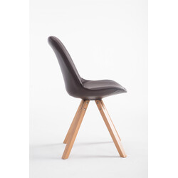 Elegant firebenet besøgsstol polstret i træ med kunstlæder