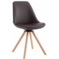 Calais roterende besøgsstol med kunstlæder og træbase