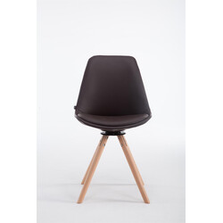 Calais roterende besøgsstol med kunstlæder og træbase